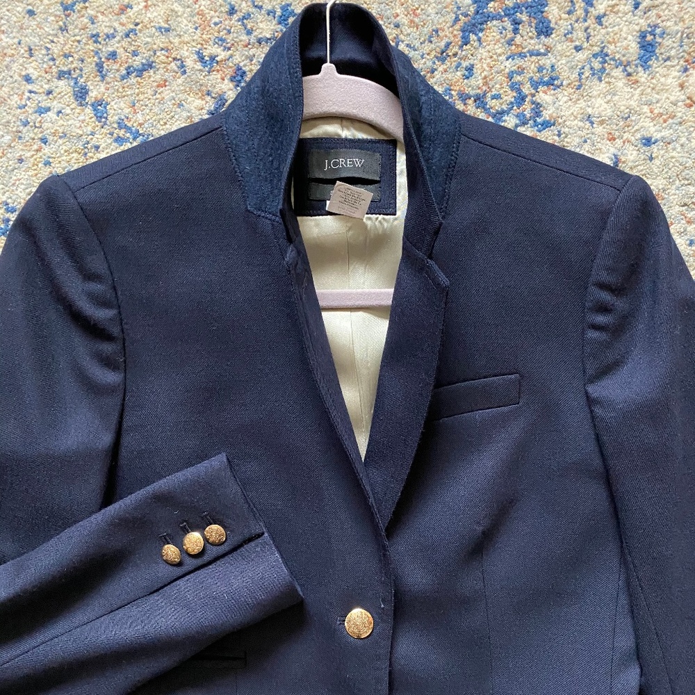 J.CREW Classic Schoolboy Navy Blazer (Size 4)